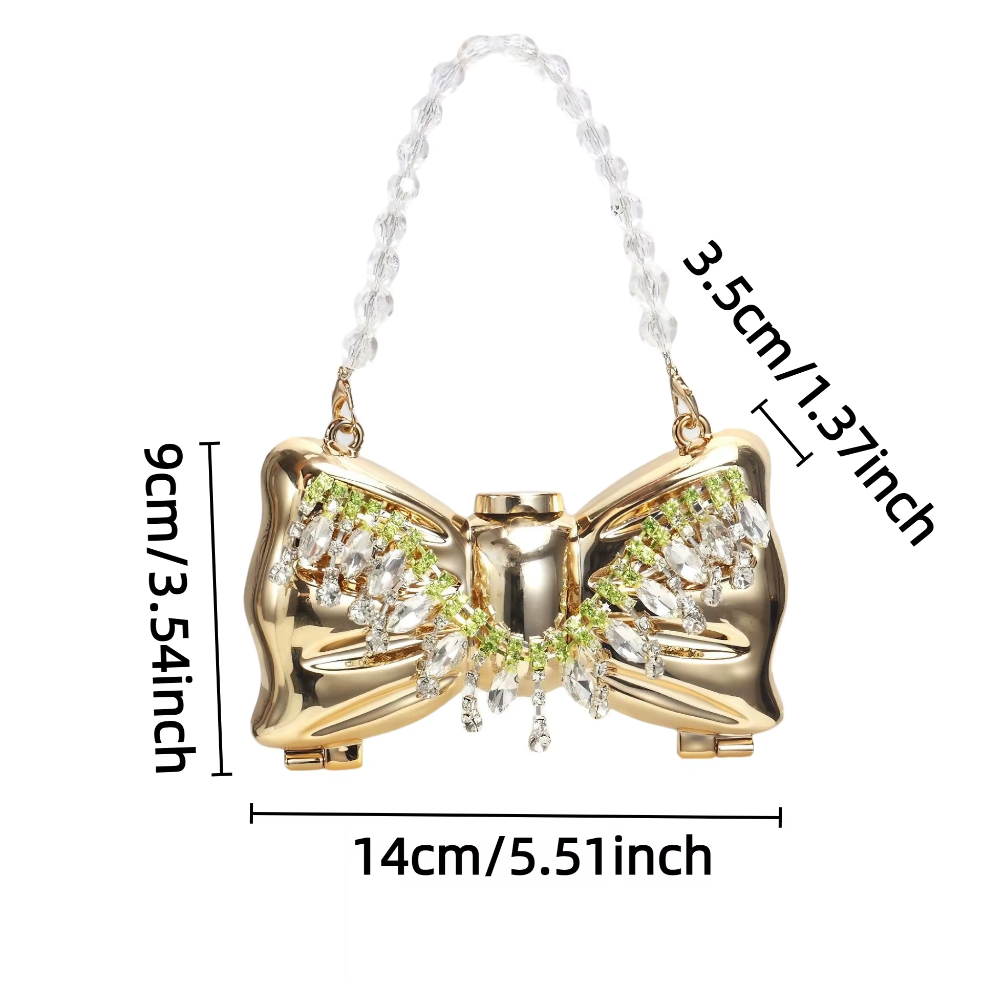 Mini sac à main en métal de mode de luxe avec fermoir à nœud Design de nœud acrylique ludique avec sac à bandoulière à chaîne scintillante de Style européen