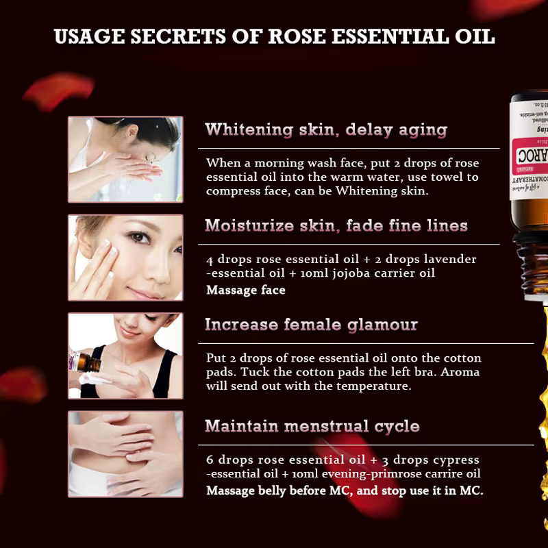 Huile essentielle de Rose 100% naturelle