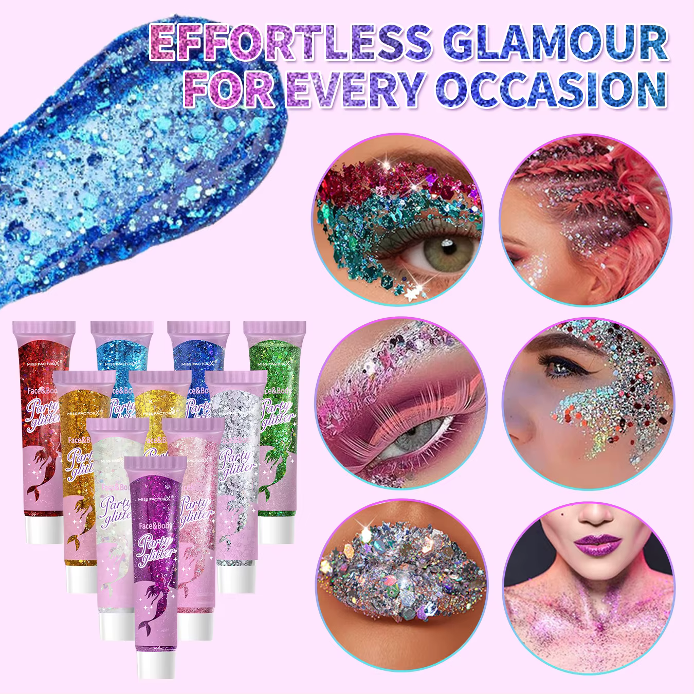 Gel à paillettes pour le corps