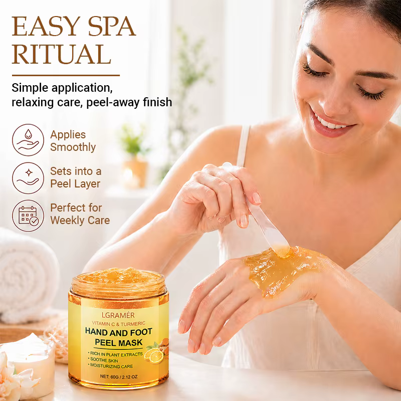 Masque pour les mains et les pieds à la vitamine C et au curcuma