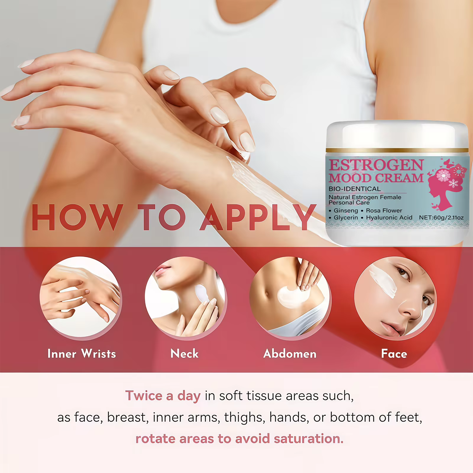 Crème bio-homologue à l'œstrogène