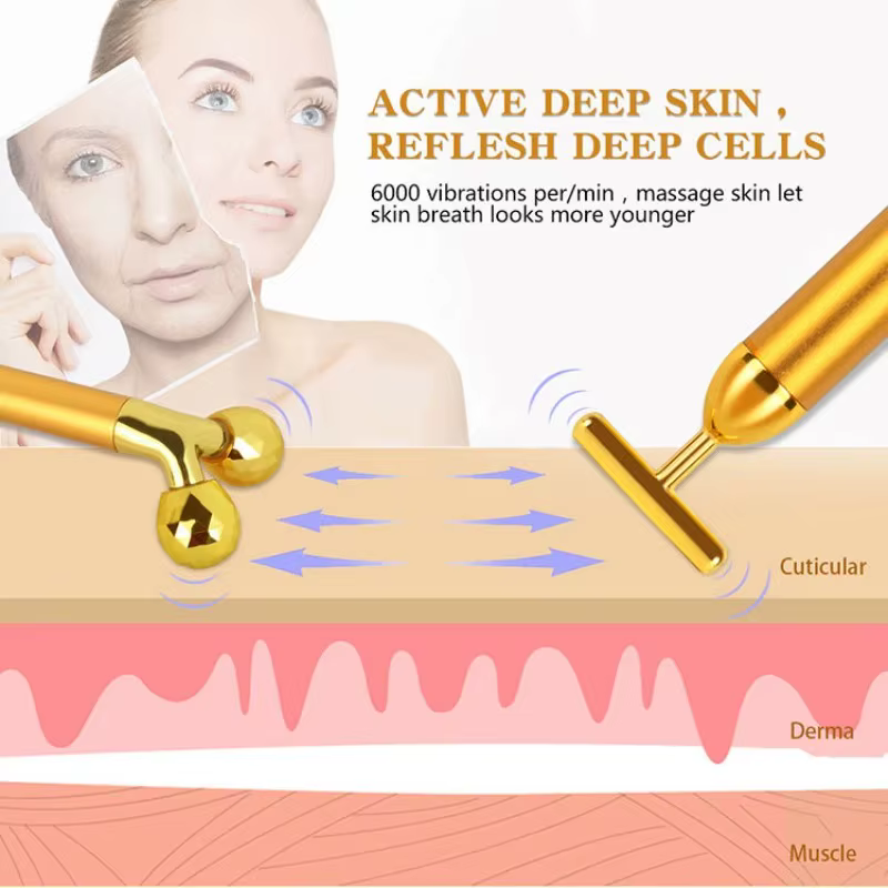 Rouleau de beauté électrique vibrant pour le visage