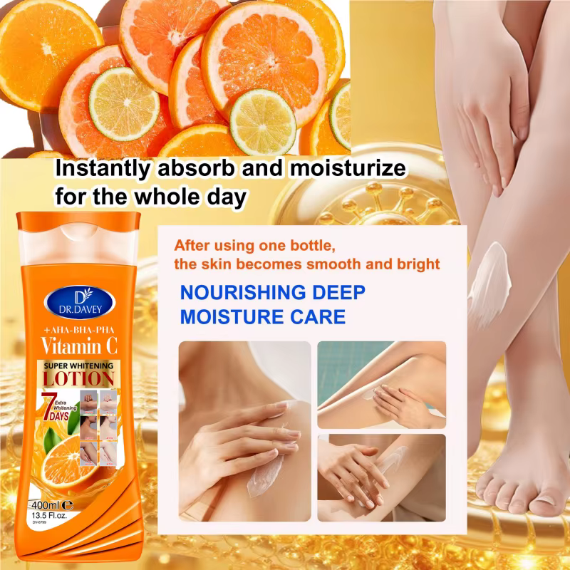 DR.DAVEY VITAMIN C body lotionGrande capacité400MLLotion corporelle hydratante et rafraîchissante Four Seasons