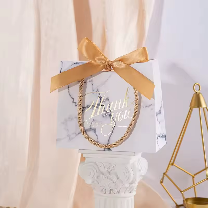 Sacs cadeaux de remerciement avec poignées, Mini sac à main rose avec ruban à nœud, sac de cadeaux de fête en vrac pour fournitures de mariage de Festival