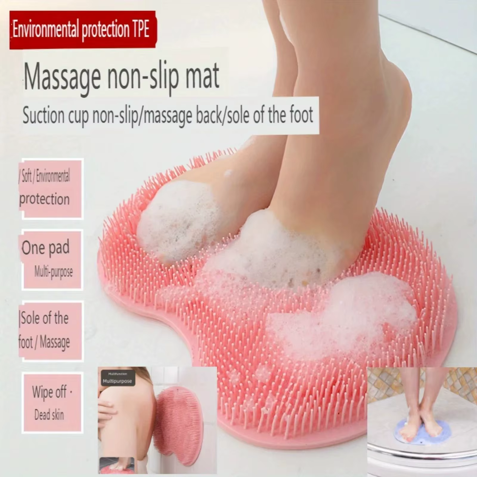 Brosse exfoliante pour les pieds et épurateur du dos