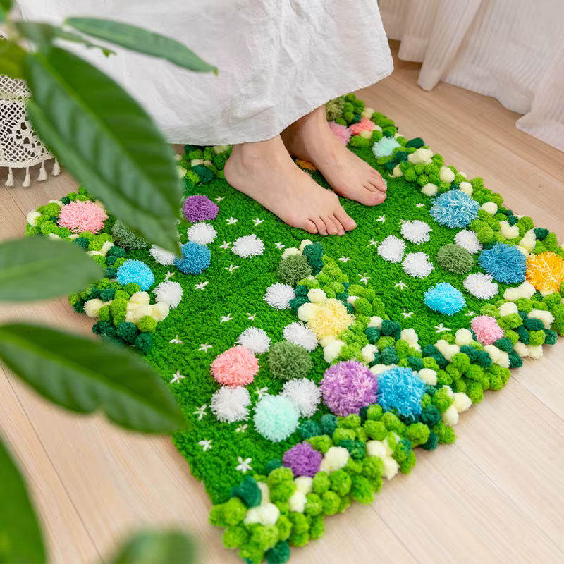 Tapis en mousse vert fait à la main bricolage, matériau lea GT, respectueux de l'environnement mental