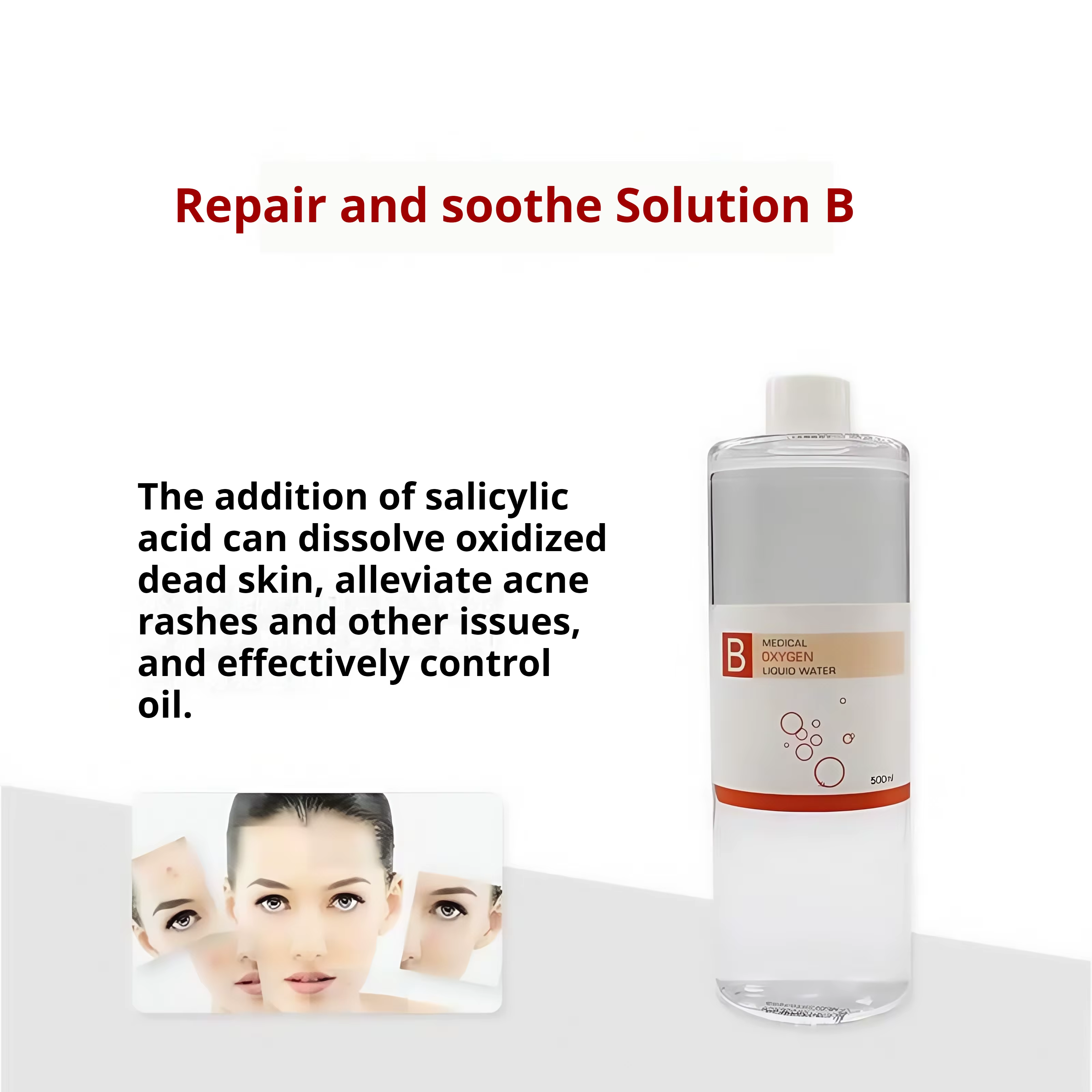 Sérum exfoliant Hydra Aqua Facial 500ml pour machine de soin de beauté par dermabrasion