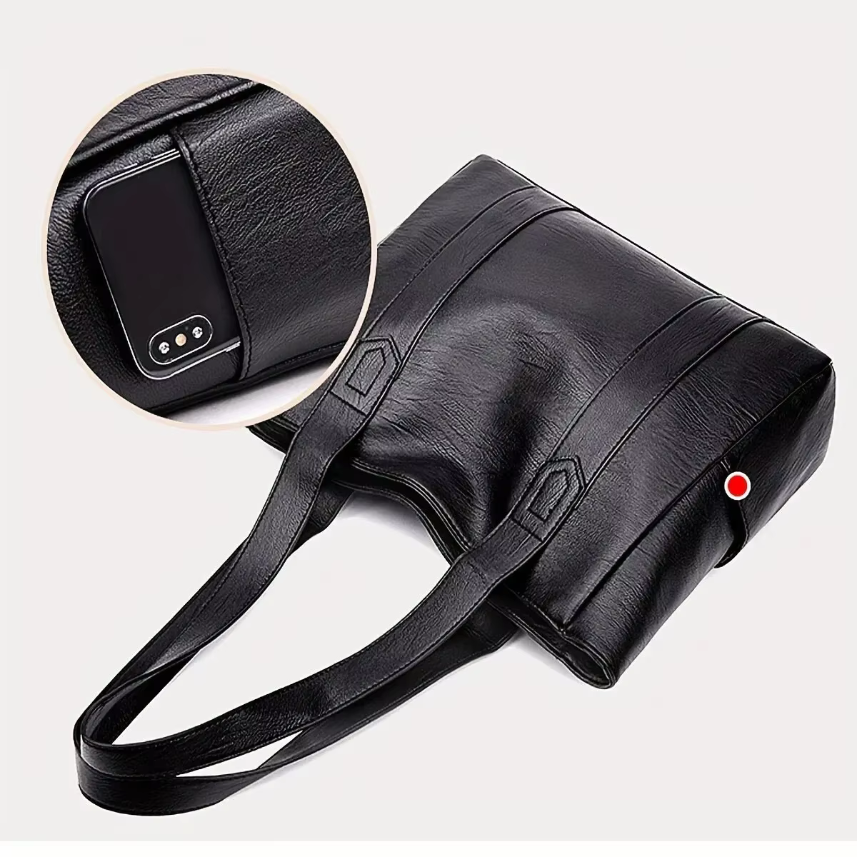 Sac à main vintage pour femme grande capacité, sac à bandoulière uni vintage, sac à main décontracté pour femme