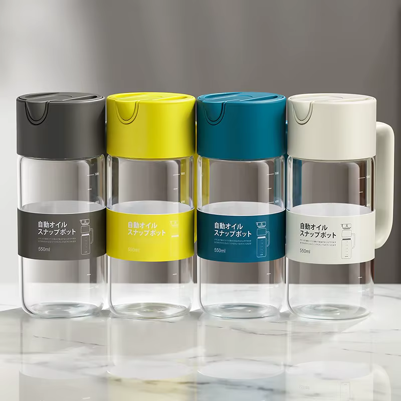 Pulvérisateur d'huile pour la cuisine, distributeur d'huile d'olive avancé, bouteille de 550 ml en verre, pulvérisateur d'huile d'olive 2 en 1, pulvérisation uniforme avec contrôle de la portion