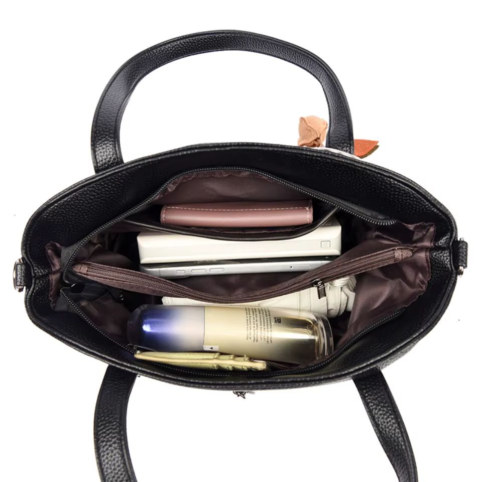 Sacs à main de luxe pour femmes, nouveau sac fourre-tout en cuir souple de grande capacité, élégant sac à bandoulière avec pendentif floral