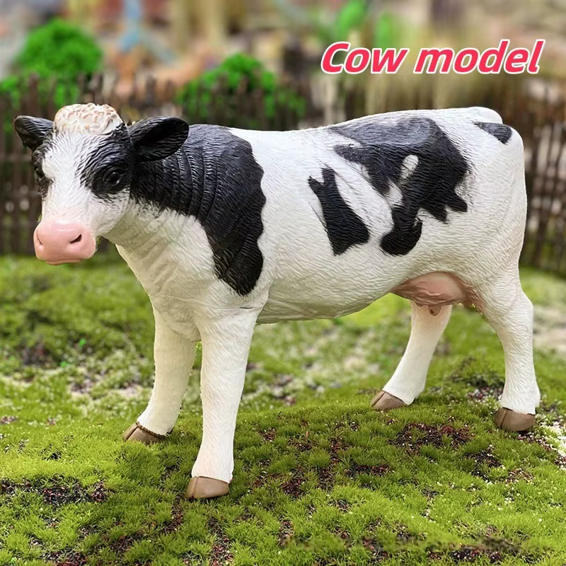 Modèles d'animaux de ferme, vaches et veaux, décorations pour la maison, pièces ornementales, accessoires de chambre sur le thème rural, figurines de collection