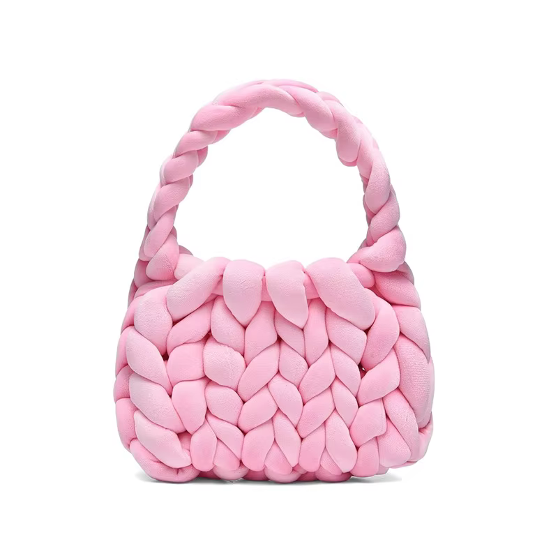 Nouveau sac en velours bricolage sac tissé à la main cristal velours noyau filé fil tissé sac à main Mailman velours sac à main nouveau