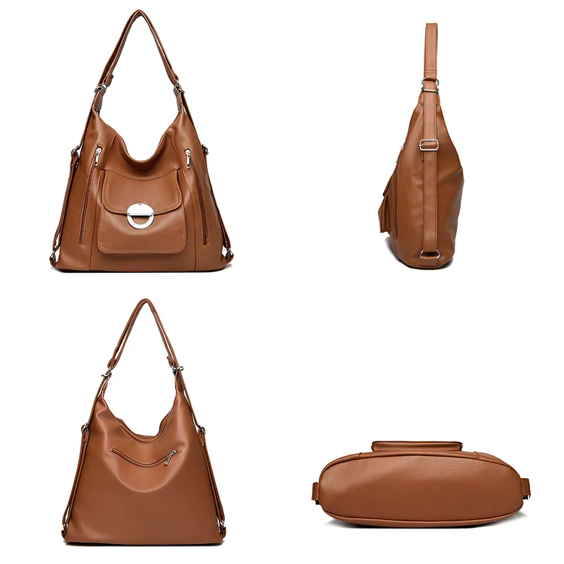 Sac à Main en Cuir Souple de Grande Capacité pour Femme, Portefeuille à Bandoulière de Bonne Qualité, Nouvelle Collection 2025