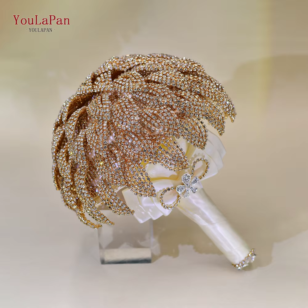 YouLasaupoudrer-Bouquet de Mariage pour Patients Demoiselle d'Honneur, Fait à la Main, Rond, Déterminer la Fleur, Luxe, Plats en Pierre de Kirchin, Tenant des Fleurs, Nouveau-nés 01