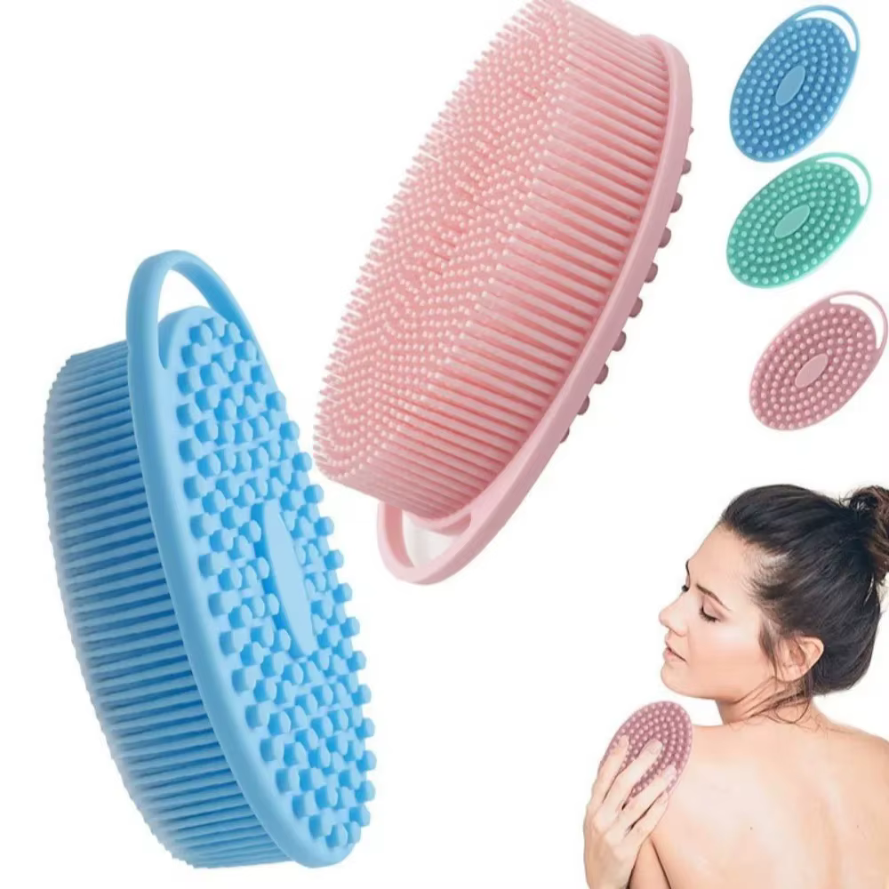 Brosse de massage exfoliante douce en silicone pour le corps
