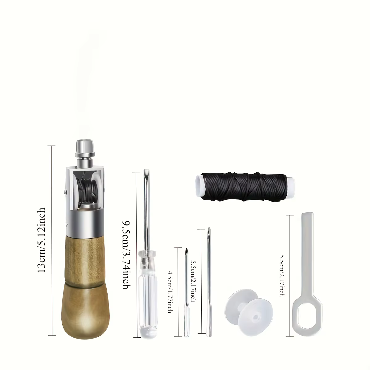 Kit de couture 7 pièces pour réparation du cuir, artisanat et meubles de bricolage. Aiguilles professionnelles, faciles à utiliser pour des coutures précises.