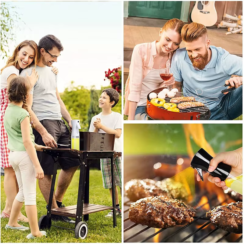 Spray d'huile bouteille en plastique BBQ cuisson pulvérisateur d'huile d'olive cuisine cuisson huile Spray bouteille vide vinaigre bouteille distributeur d'huile