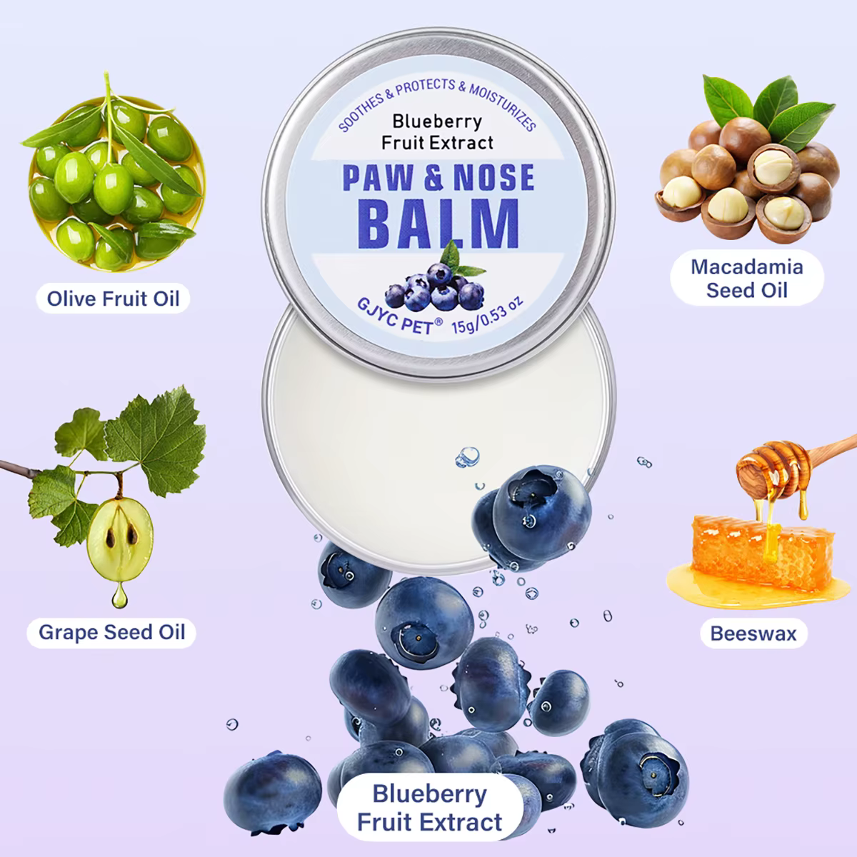 Baume pour pattes et nez secs et gercés