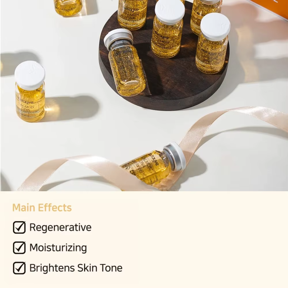 Kit de sérum ampoule dorée à l'ADN de saumon naturel 8ml Stayve Essence faciale hydratante