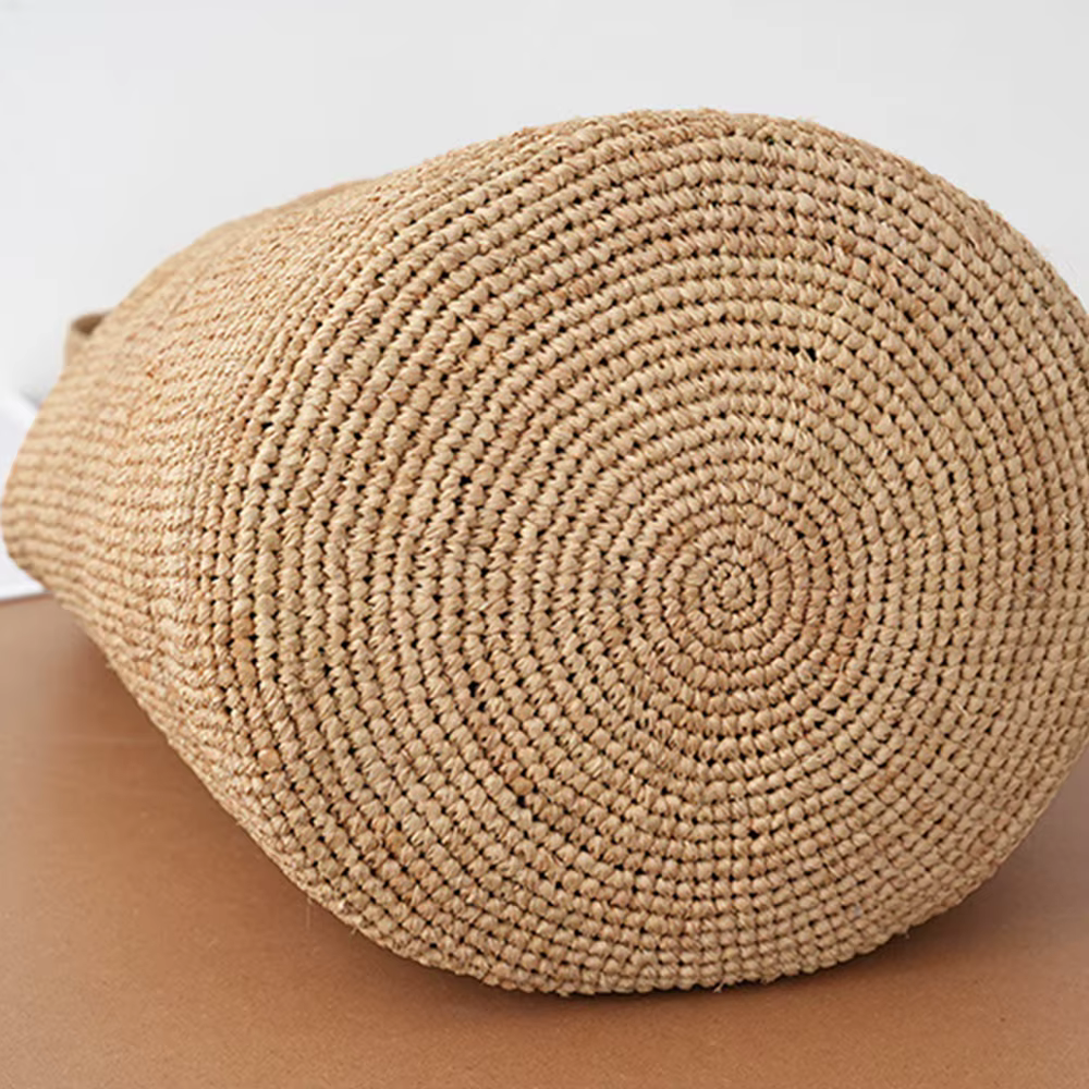Sac seau en paille tressé à la main pour femme, style bohème, grande capacité, sac à bandoulière, sac de plage d'été, sac à main décontracté pour les trajets quotidiens