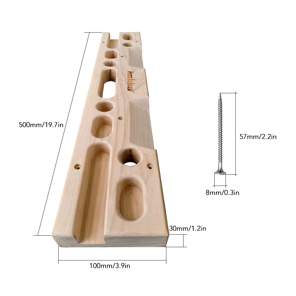 Planche à suspendre en bois, touche d'escalade, équipement de renforcement des mains pour l'entraînement de la poignée des doigts et de la traction