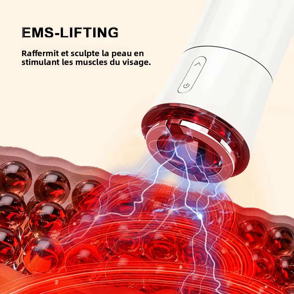 Appareil facial à aspiration sous vide et microcourant EMS