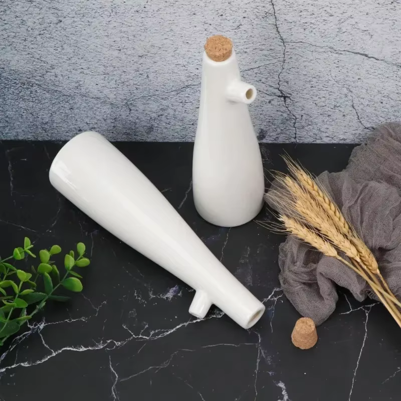 Pot d'huile d'olive en céramique, vinaigre, porcelaine, Sauce soja, bouteille de vinaigre, assaisonnement, bateaux à Sauce, outils de cuisine, bouteilles de rangement