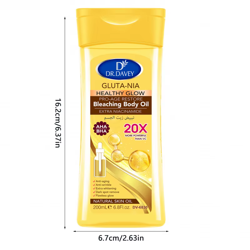 200ml DR.DAVEY GLUTA NIA Body OilHuile de soin de la peau hydrate et nourrit