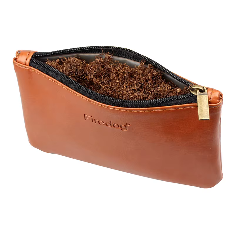 Poudres de pipe à tabac en cuir portables faites à la main avec odeur de fermeture éclair