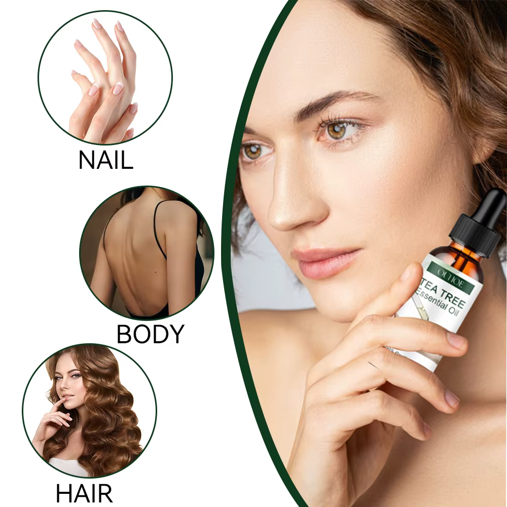 Huile d'arbre à thé naturelle hydratante pour le visage et le corps
