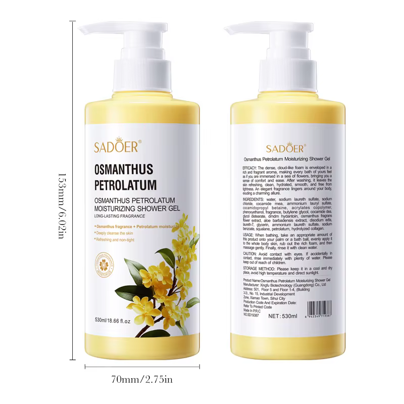 Gel douche hydratant à l'osmanthus 530 ml
