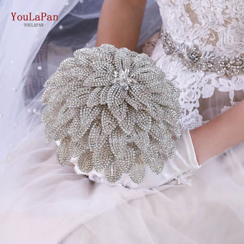 YouLasaupoudrer-Bouquet de Mariage pour Patients Demoiselle d'Honneur, Fait à la Main, Rond, Déterminer la Fleur, Luxe, Plats en Pierre de Kirchin, Tenant des Fleurs, Nouveau-nés 01