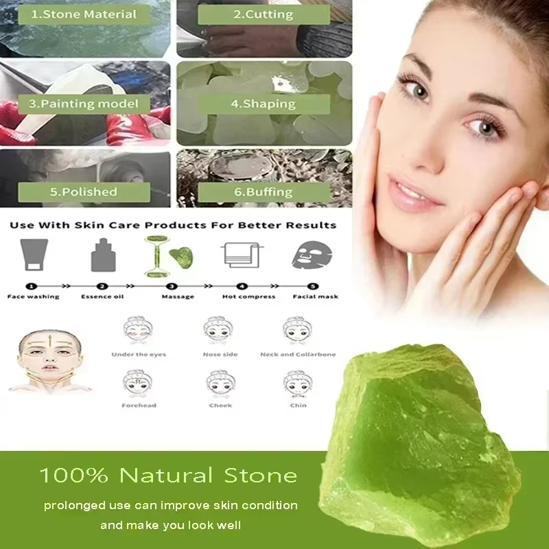 Rouleau de Jade naturel pour le visage Gua Sha