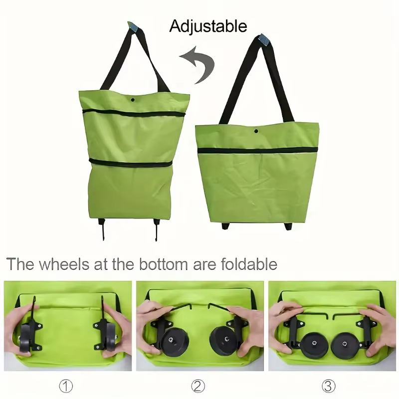 Sac à main pliable 1 pièce, petit chariot de courses, grand sac de supermarché, sac portable pour courses avec dessin à la main