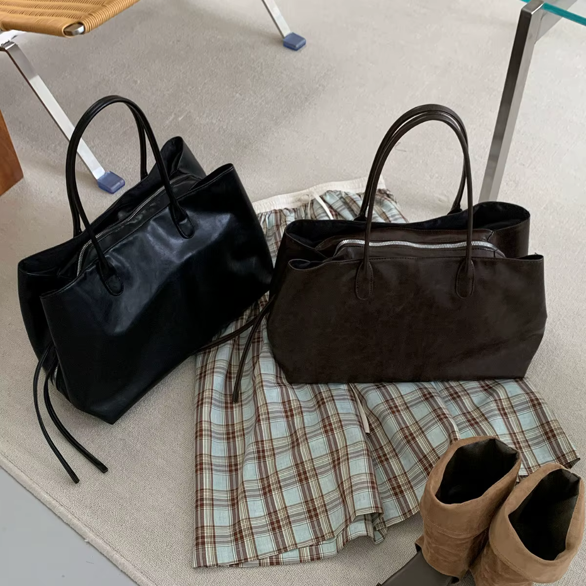 Sacs à main pour femmes, grande capacité, sac à bandoulière en cuir PU pour dames, sacs fourre-tout de grande taille, design de marque, sac de bureau pour les trajets quotidiens, Bolsa