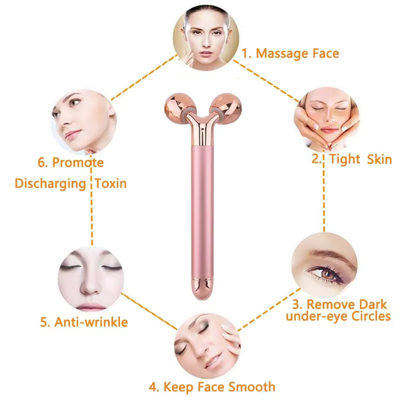 Rouleau de beauté électrique vibrant pour le visage