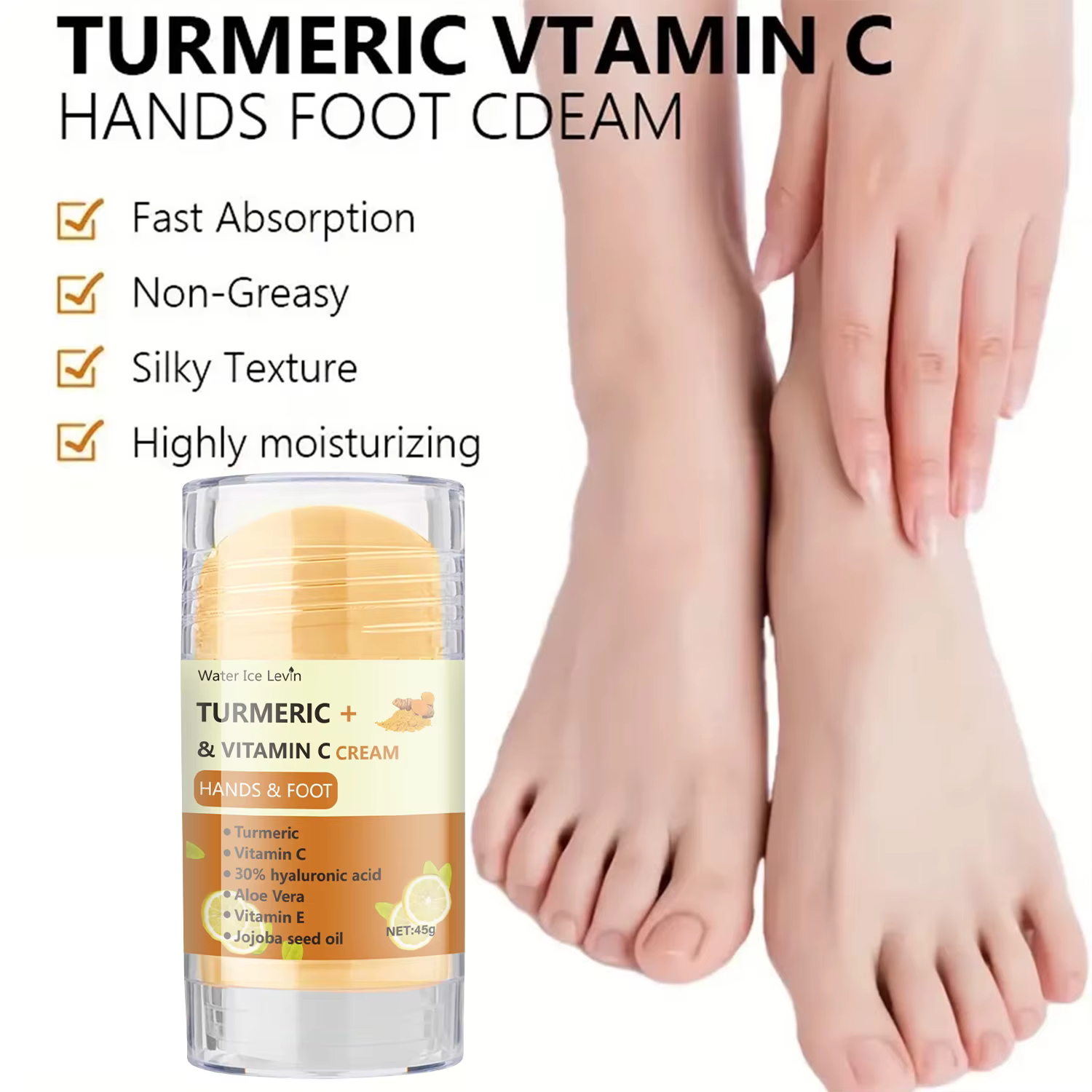 Crème Mains et Pieds au Curcuma et Vitamine C