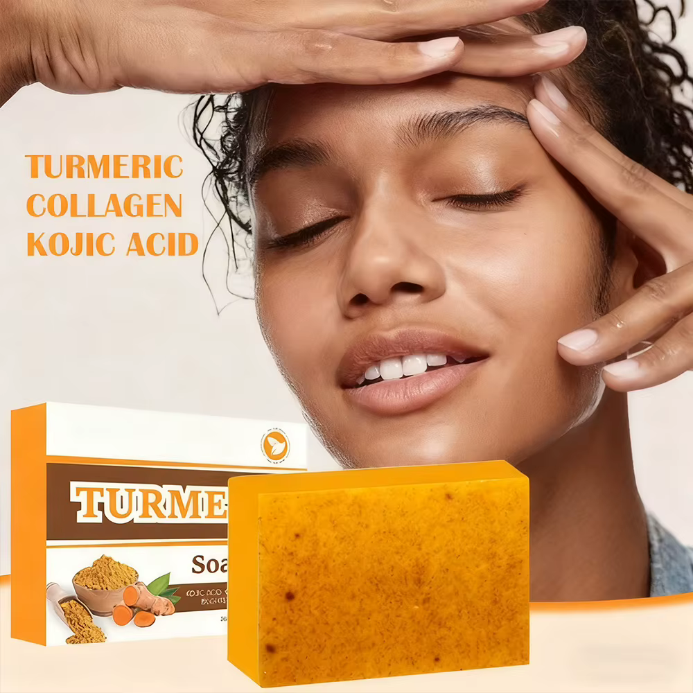 Savon à l'huile essentielle pour éliminer et blanchir l'acné au curcuma