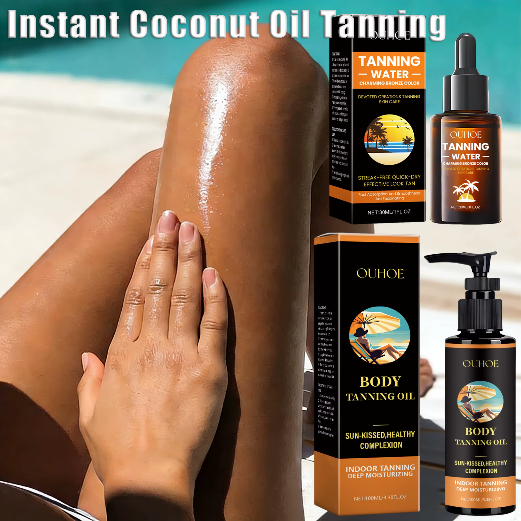 Sérum/Huile Bronzante à l'Aloe Vera pour le Visage et le Corps