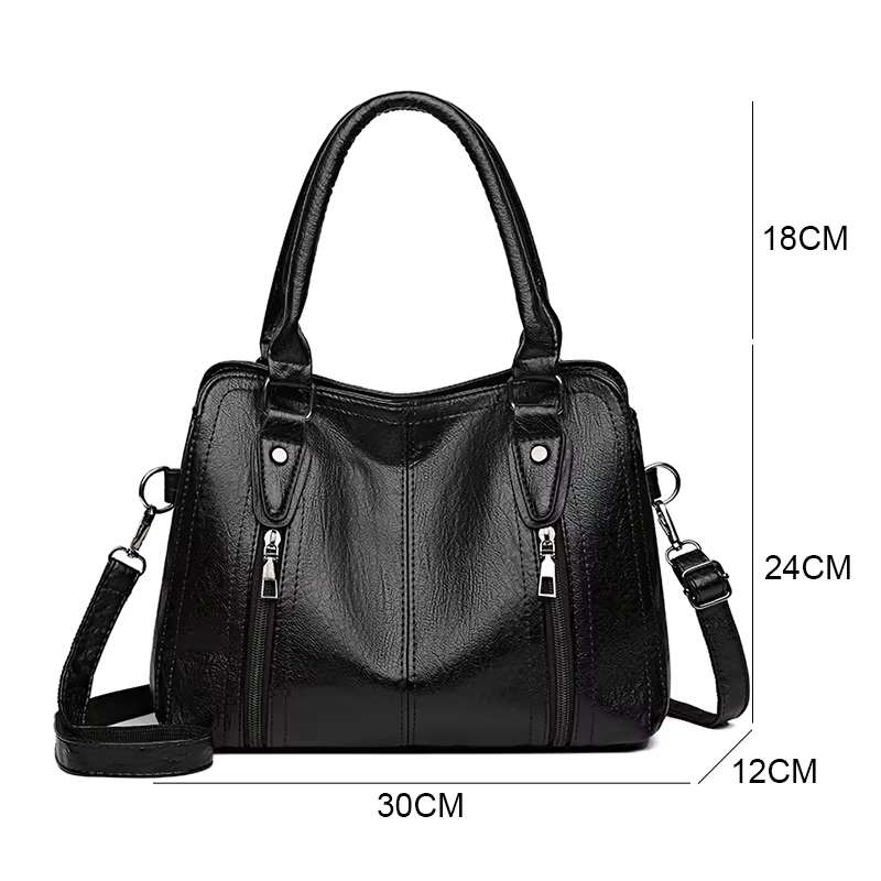 Sacs à main en cuir souple pour femmes, sac fourre-tout initié vintage, sac à main de grande capacité pour dames, sac à main de créateur de luxe, nouveau, 2024