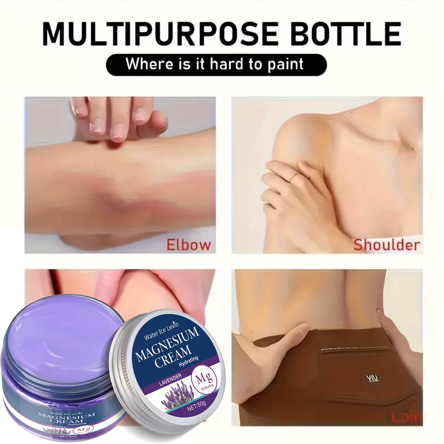Crème Corps Magnésium Lavande | Hydratation Après-Douche | Apaisement Immédiat & Peau Douce