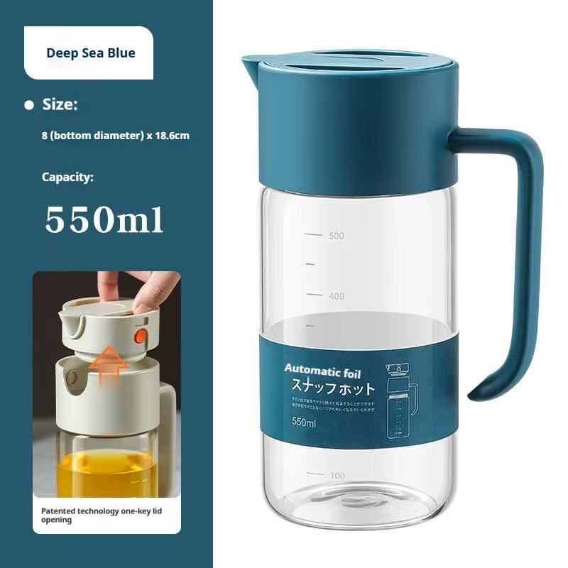 Pulvérisateur d'huile pour la cuisine, distributeur d'huile d'olive avancé, bouteille de 550 ml en verre, pulvérisateur d'huile d'olive 2 en 1, pulvérisation uniforme avec contrôle de la portion