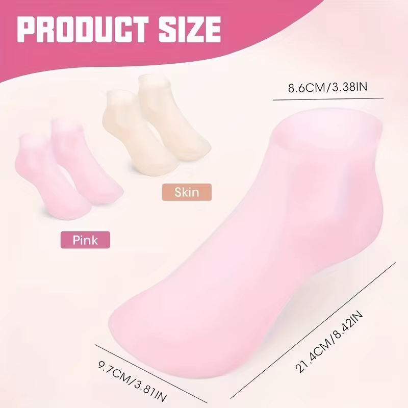 2 paires de chaussettes hydratantes en silicone pour les pieds