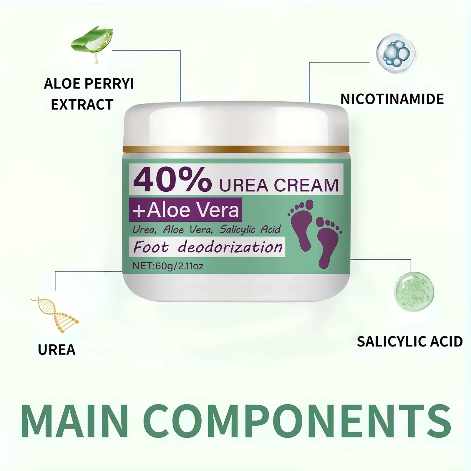 Crème déodorante pour les pieds - Élimination puissante des odeurs et protection contre la transpiration