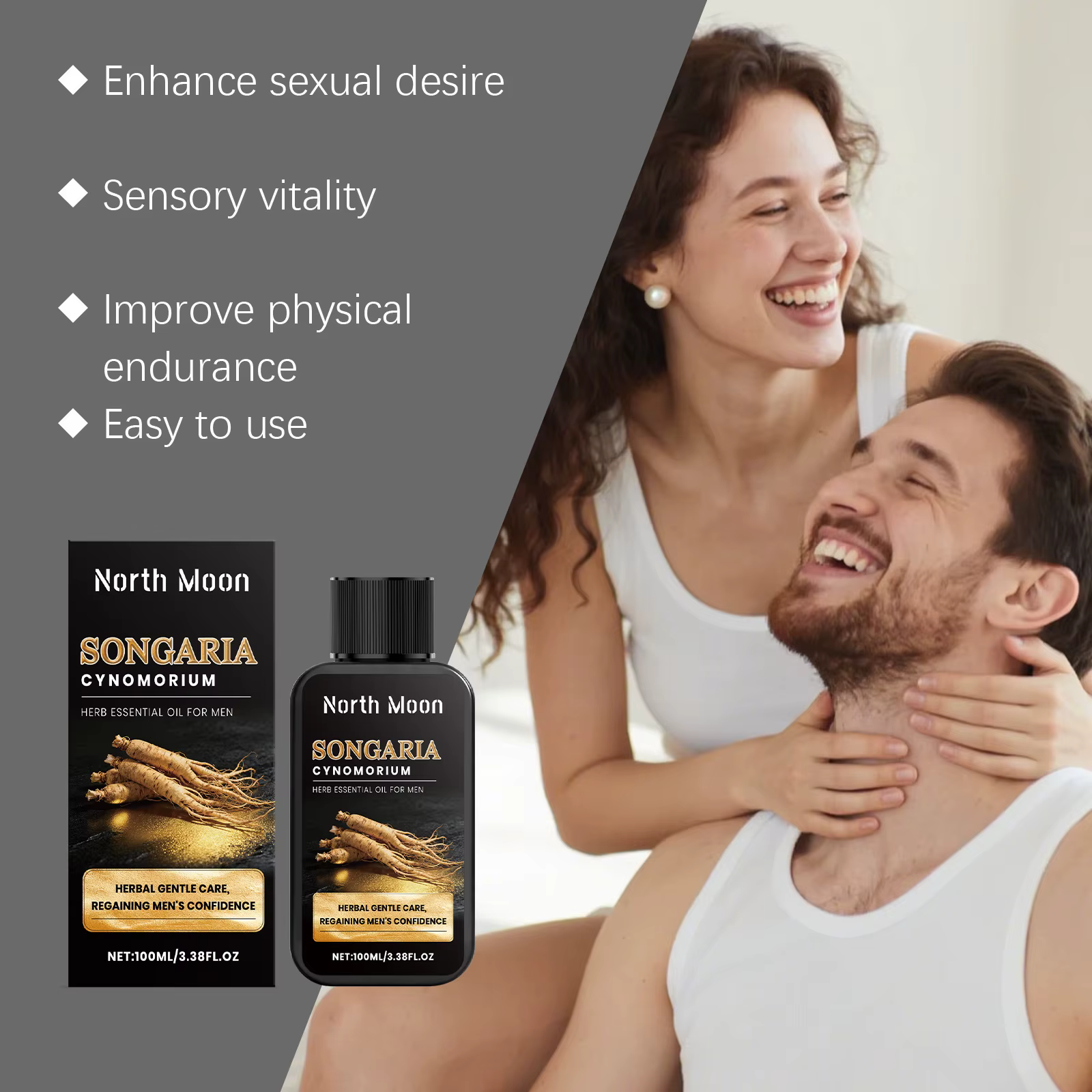 Huile Essentielle de Massage Corporel pour Hommes North Moon Herbal