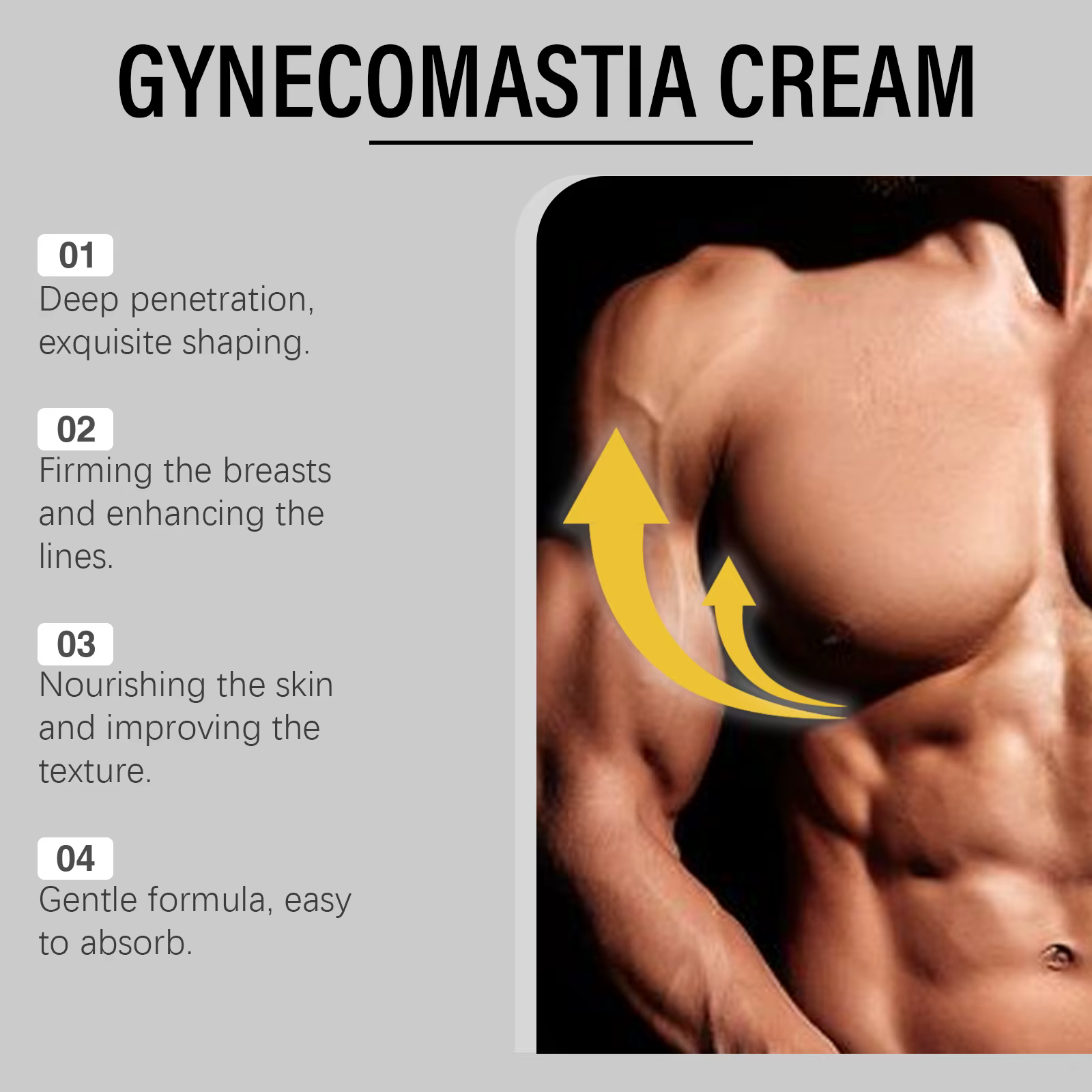 Crème raffermissante pour la poitrine des hommes