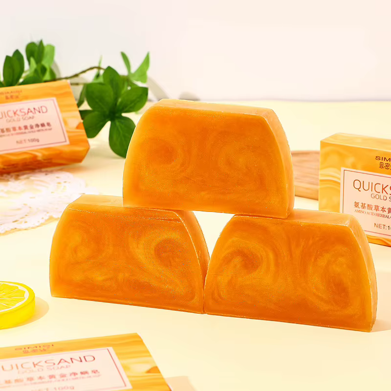 Savon huiles essentielles dorées fait à la main