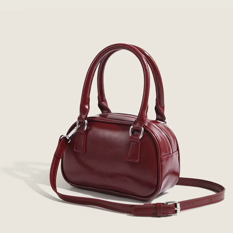 Sac bandoulière rouge pour femme, version coréenne, petit sac carré de luxe, style vintage en PU