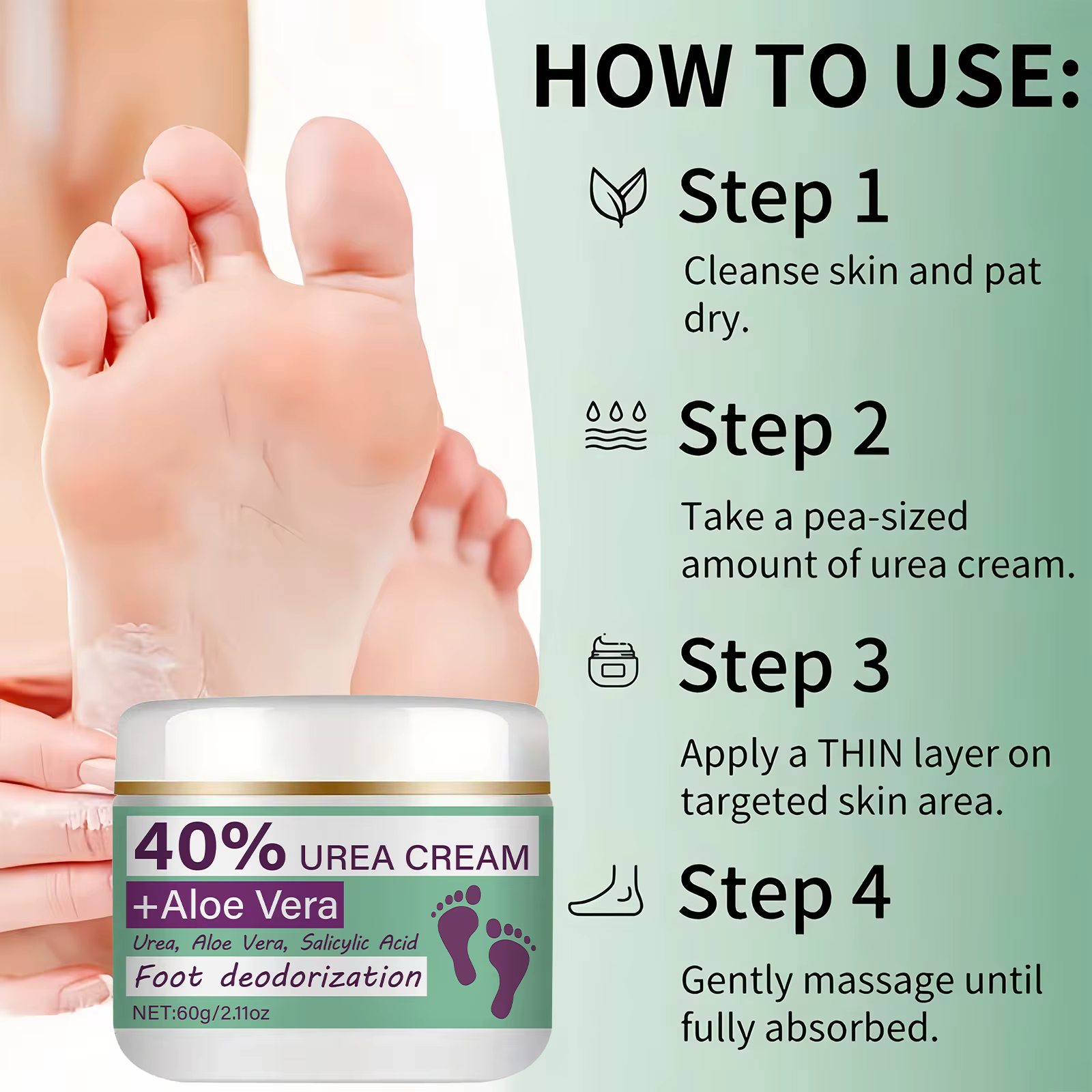 Crème déodorante pour les pieds - Élimination puissante des odeurs et protection contre la transpiration