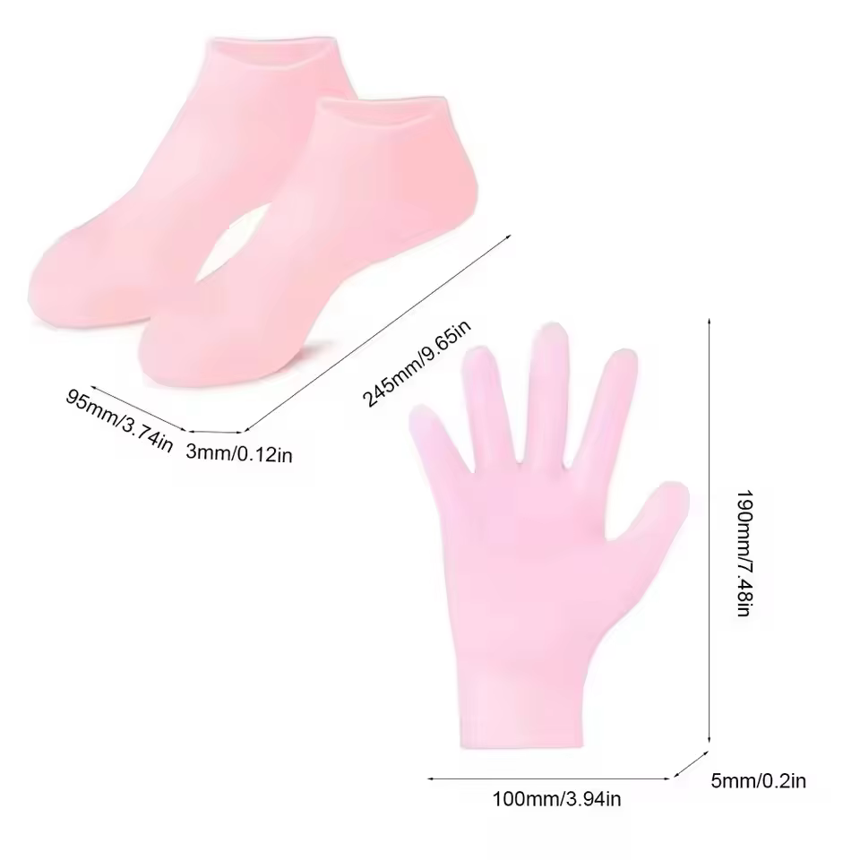 Lot de 2 gants hydratants en silicone pour exfolier et prévenir la sécheresse des mains